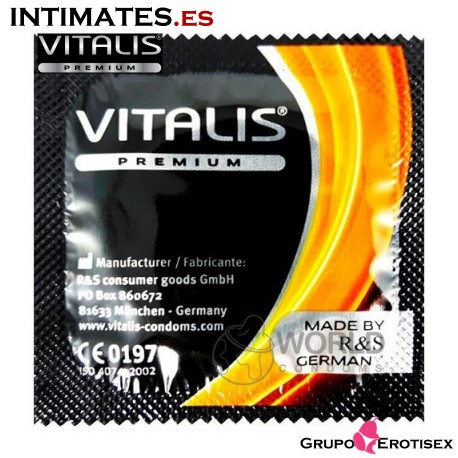Stimulation & Warming · Preservativo con efecto calor · Vitalis