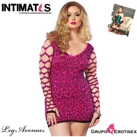 Seamless Leopard -Pink · Mini vestido estampado leopardo · Leg Avenue