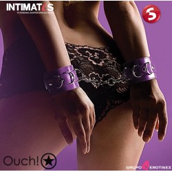 Leather Cuffs - Purple · Esposas de Cuero · Ouch!
