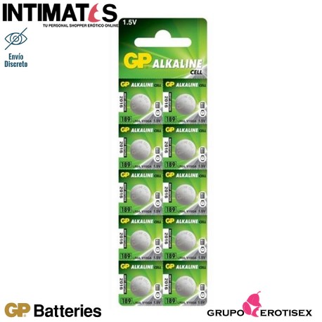 Pilas alcalinas tipo botón LR54 10u. · GP Batteries