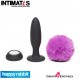 Butt Plug M - Black/Purple · Plug con vibración y cola intercambiable · Happy Rabbit