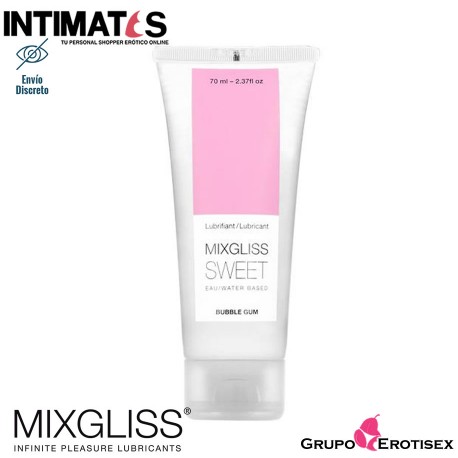 Kiss 70 ml · Lubricante aroma chicle · Mixgliss