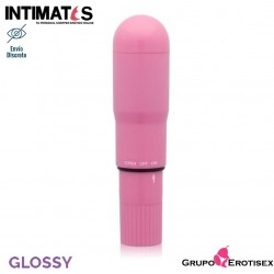 Pocket vibrator · Masajeador pórtatil rosa · Glossy