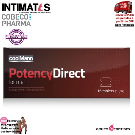 Potency Direct ♂ · Favorece la erección · CoolMann