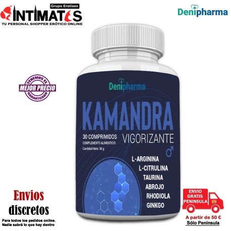 Kamandra 30 cap. · Elimina los problemas de erección · Denipharma