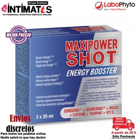 MaxiPower Shot (3 x 20 ml) · Bebida energética · Labophyto