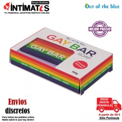 Gay Bar · jabón de baño con colores del arcoíris · Out of the Blue