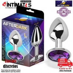 Purple · Plug anal de aluminio con joya en su base - L · AfterDark