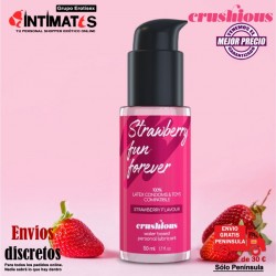 Strawberry fun forever · Lubricante con aroma y sabor a fresa · Crushious