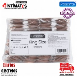 King Size · Preservativos formato más largo y ancho 144u · Pasante