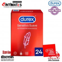 Sensitivo Suave · Preservativos finos y extralubricados - 24u · Durex
