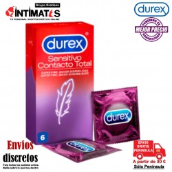 Sensitivo Contacto Total · Preservativos ultra finos con forma clásica - 6u · Durex