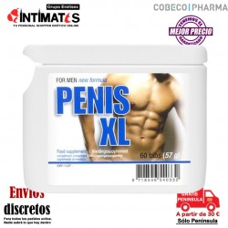 Penis XL 60 tabs FlatPack · Estimula los genitales masculinos y el poder sexual · Cobeco