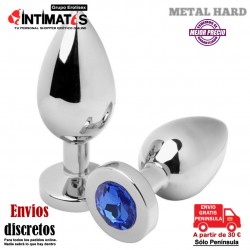 Diamond Blue · Plug anal de metal con cristal en la base · Metal Hard