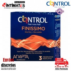 Finissimo 0,05mm · 3 Preservativos · Control