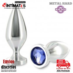 Diamond Blue · Plug anal de aluminio con cristal en la base - 57mm · Metal Hard
