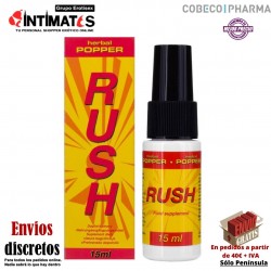 Rush Herbal Popper 15 ml · Aumenta el deseo y relaja el cuerpo · Cobeco