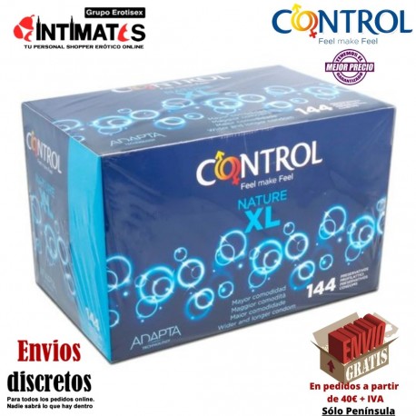 XL Nature Xtra Large · Preservativos 144uds · Control