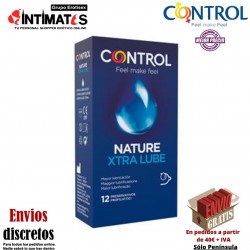 Nature Xtra Lube · 12 Preservativos con mayor lubricación · Control