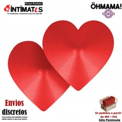 Corazón rojo · Pezoneras adhesivas de metal · ÖhMama