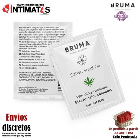 Gel deslizante con efecto calor y sabor a cannabis 6ml · Bruma, que puedes adquirir en intimates-Algorta "Tu Personal Shopper Erótico"