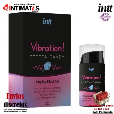 Vibration! Cotton Candy · Gel excitante unisex 15 ml · intt, que puedes adquirir en intimates-Algorta "Tu Personal Shopper Erótico"