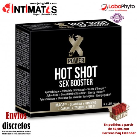 Hot Shot Sex Booster (3 x 20 ml) · Aumenta la libido y el apetito sexual · Labophyto